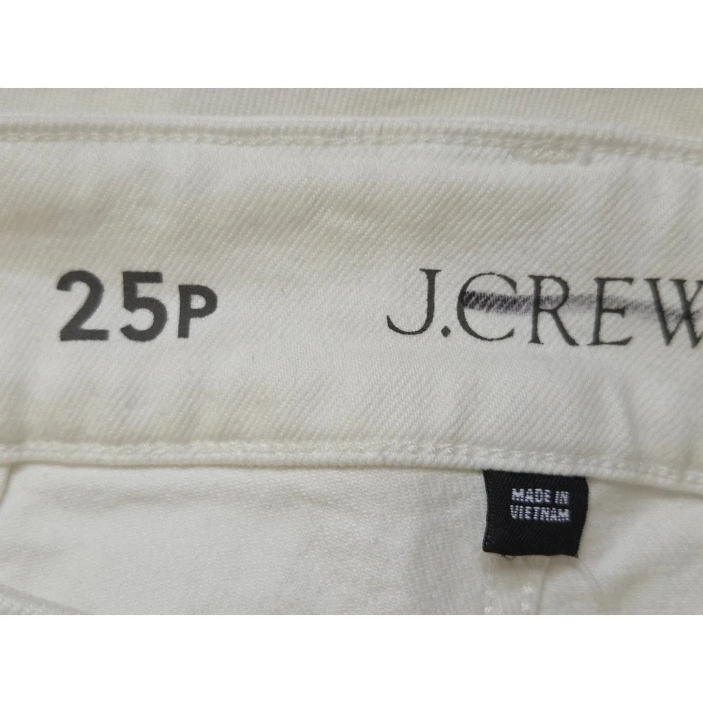 J. Crew Denim Trouser High Rise Stacked Button Womens 25P White NWT $158 CV261